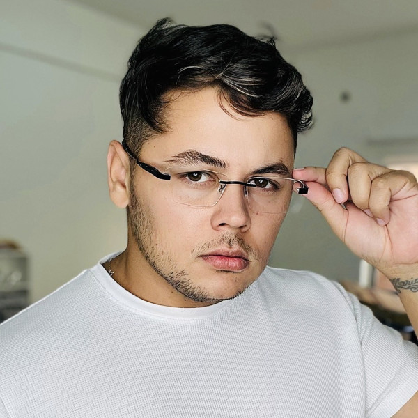 Armação de Óculos Flutuante Sem Aro O1267 Preto